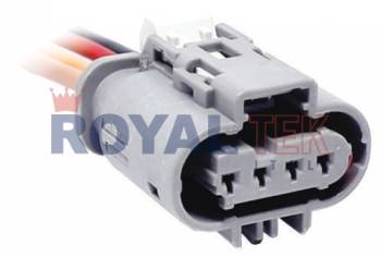 FICHA DE CONEXION ROYALTEK 4 (CUATRO) VIAS SONDA LAMBA CHEVROLET (ONIX /SPIN /PRISMA /COBALT) GRIS - VENTA EN PAQUETES DE 5 UNIDADES ---